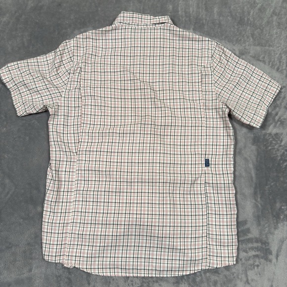 Aftco Fishing Shirt Mens Medium White Pink Aftec Button Down Vented Plaid Check - Picture 8 of 16